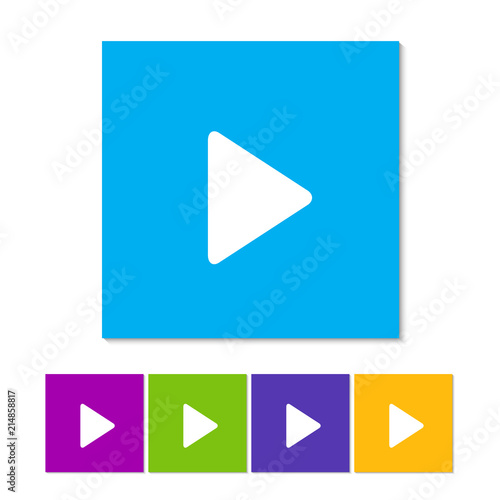 Free Download Play button web icon. Orange, purple, magenta, violet, yellow, green and blue color buttons - GFXLoad