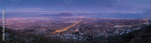 Panoramic view over Cape Town at dawn