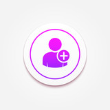 User profile sign web icon with plus glyph | add button. illustration design element
