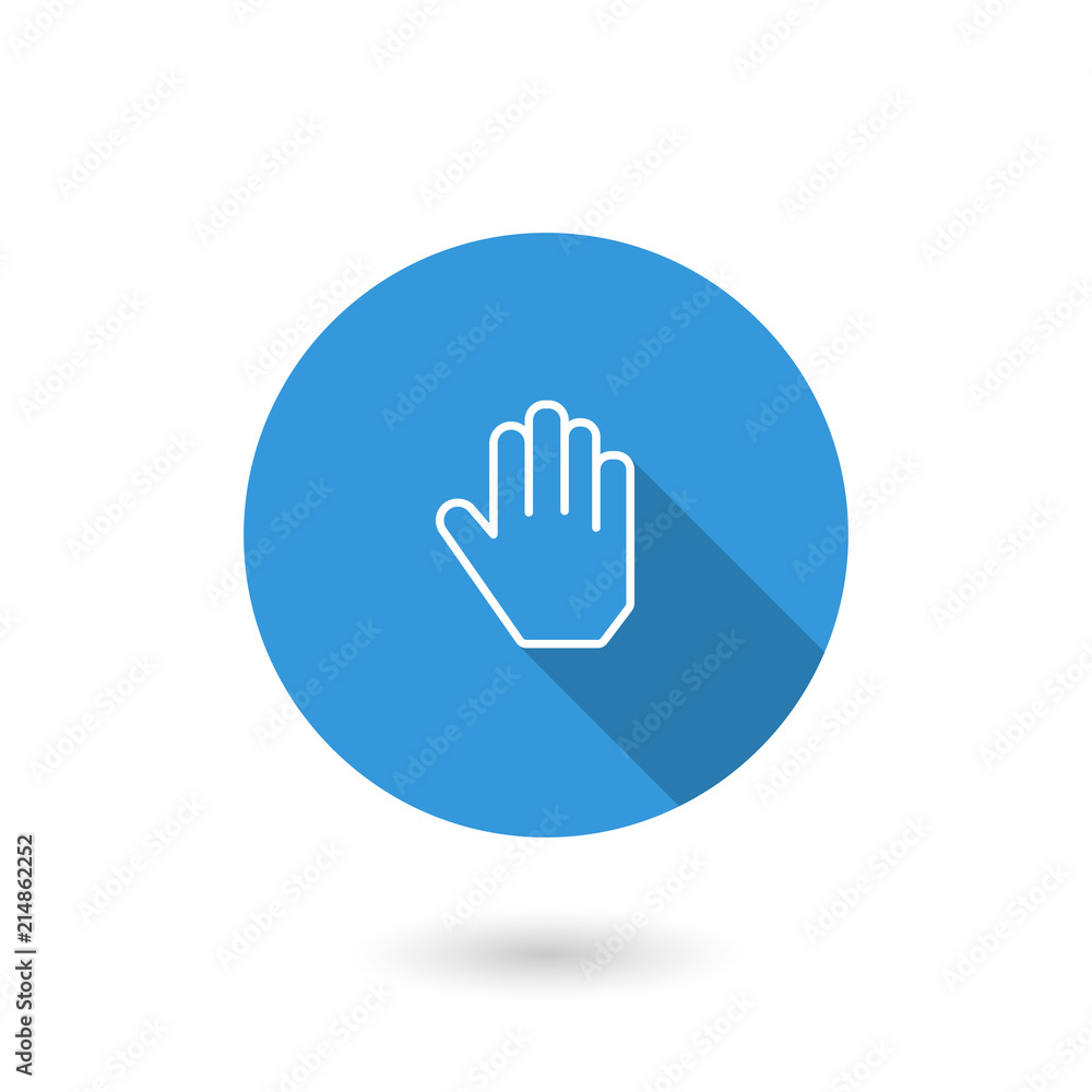 Hand icon. Flat icon with long shadow Hand icon. Flat icon with long shadow