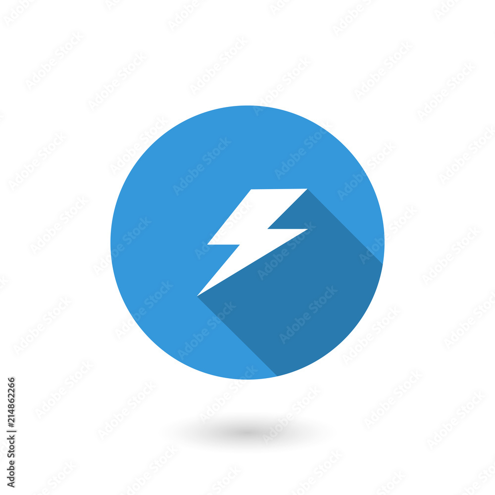 Lightning icon. Flat icon with long shadow Lightning icon. Flat icon with long shadow