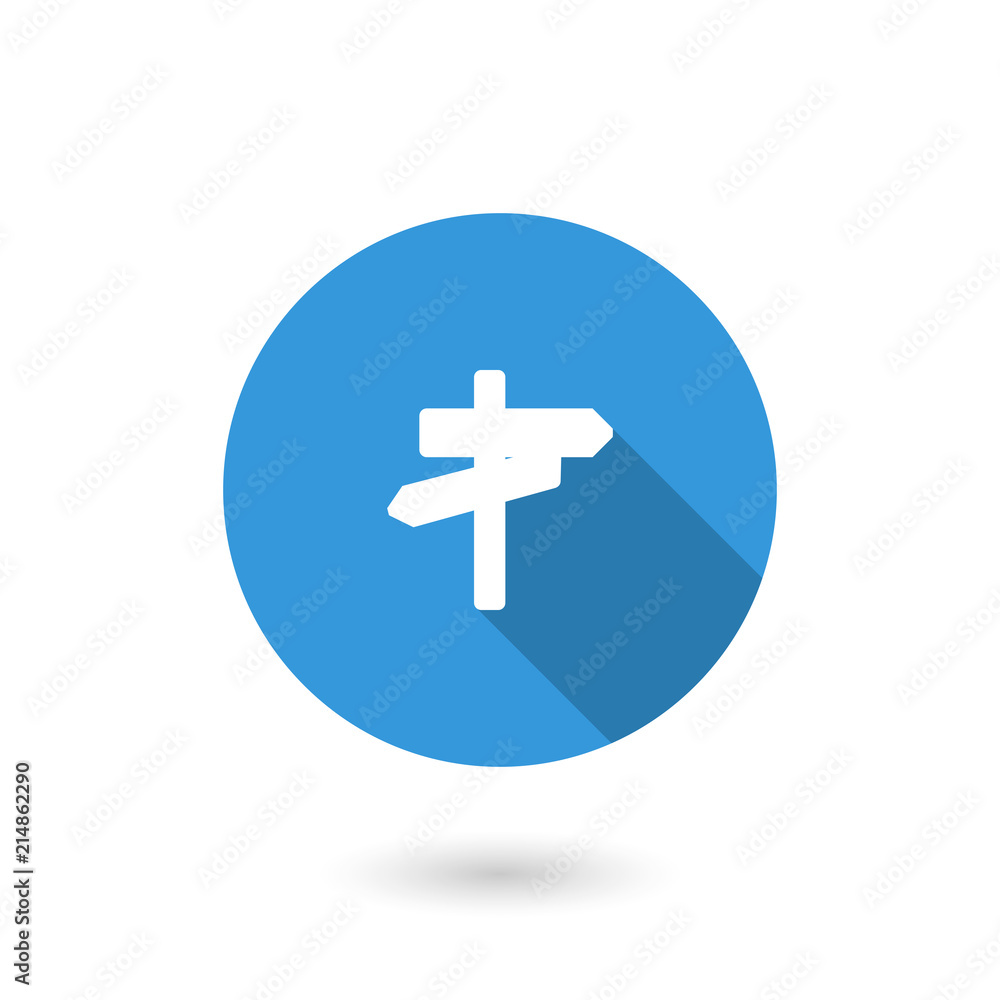 Direction icon. Flat icon with long shadow Direction icon. Flat icon with long shadow
