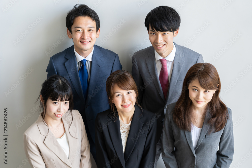 portrait of asian business group on white background portrait of asian business group on white background