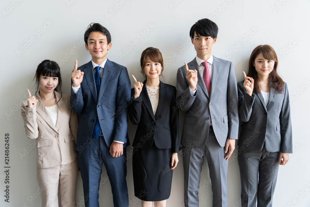 portrait of asian business group on white background portrait of asian business group on white background