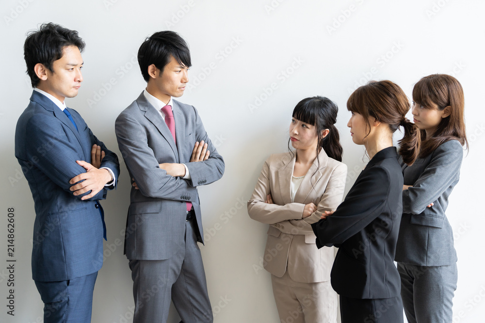 portrait of asian business group on white background portrait of asian business group on white background