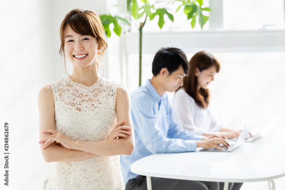 portrait of young asian group in office portrait of young asian group in office
