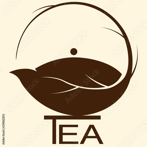 teapot from tea leaf tea minimalist logo