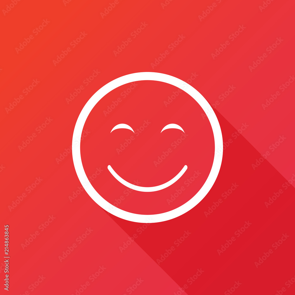 Customer satisfaction or feedback icon. Modern flat icon with long shadow effect Customer satisfaction or feedback icon. Modern flat icon with long shadow effect