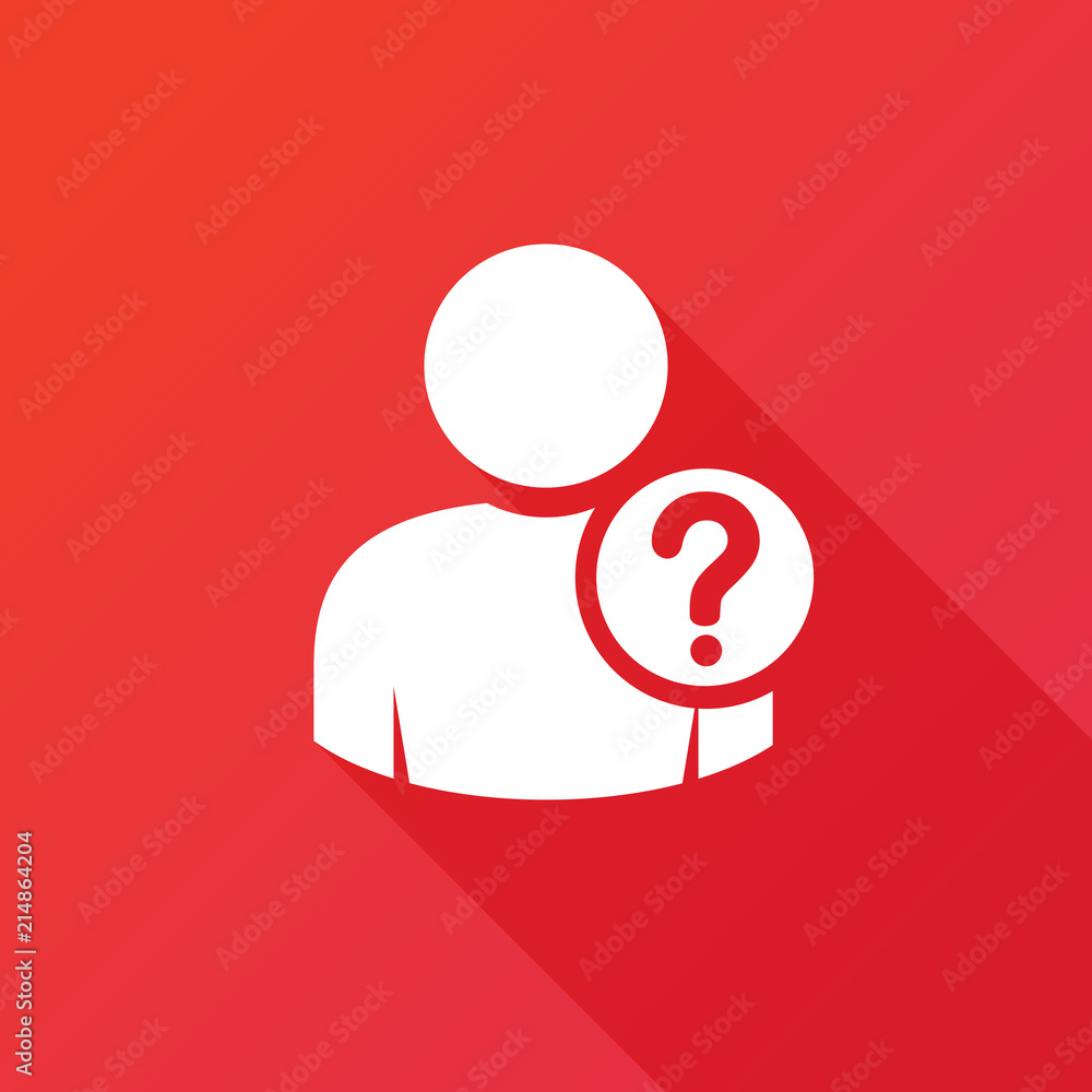 User silhouette with question mark - icon - obrazy, fototapety, plakaty 