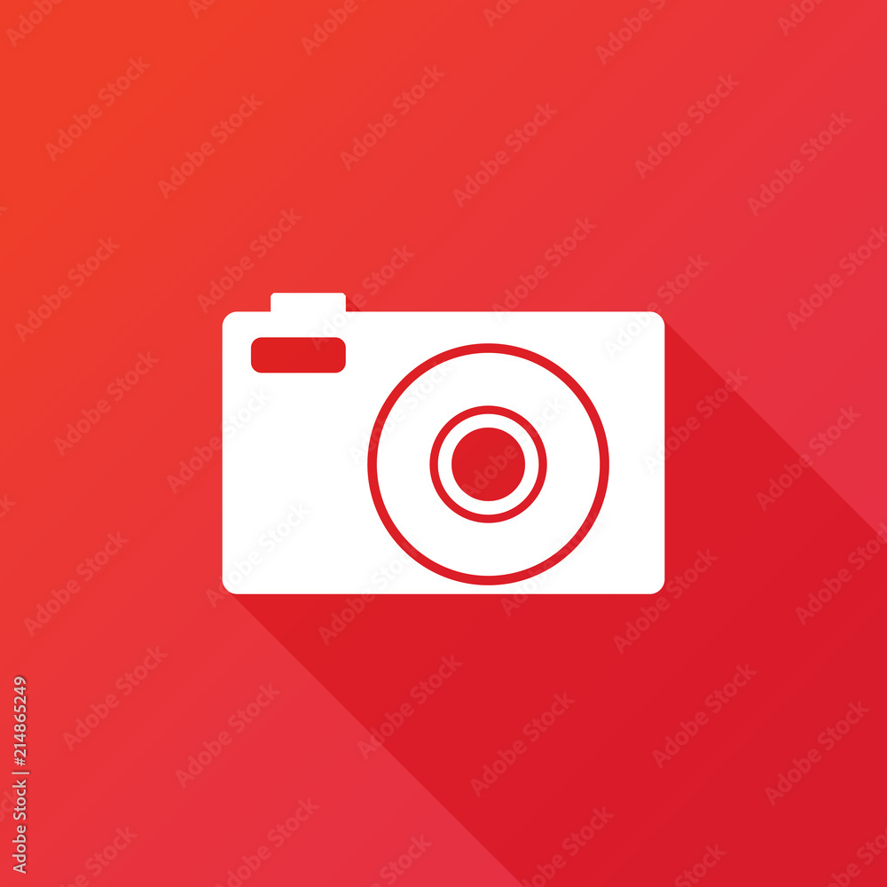 Camera icon. Long shadow Camera icon. Long shadow