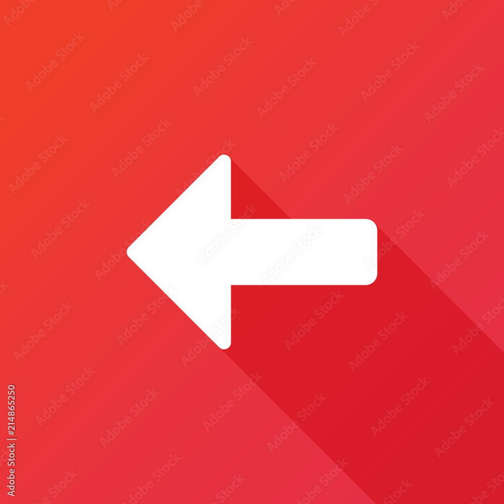 Arrow points to the left. Long shadow Arrow points to the left. Long shadow
