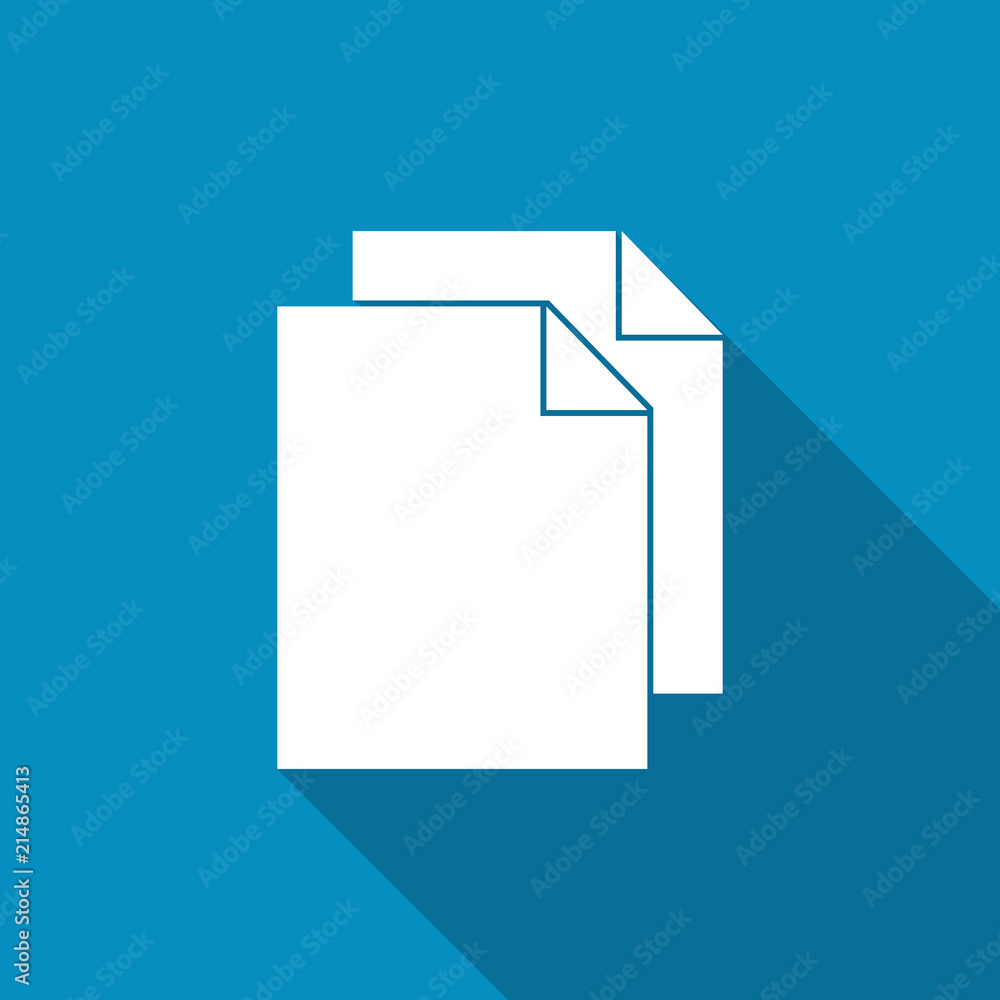 Flat Document Icon. Long shadow Flat Document Icon. Long shadow