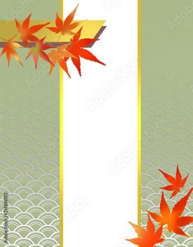 和柄 紅葉 紅葉狩り 和風 秋 フレーム 枠 もみじ 和柄もみじ Stock Illustration Adobe Stock