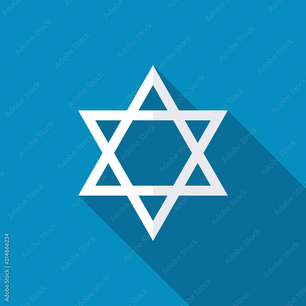 Star of David icon | sing | symbol. Flat design style with long shadow Star of David icon | sing | symbol. Flat design style with long shadow