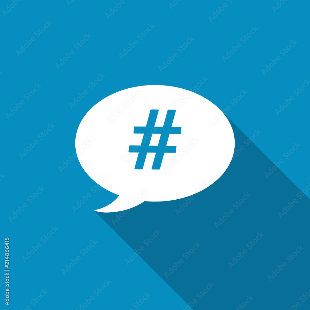 A concept graphic chat bubble with the hash tag A concept graphic chat bubble with the hash tag