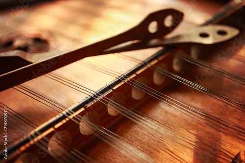 Closeup of a Hammered Dulcimer photo