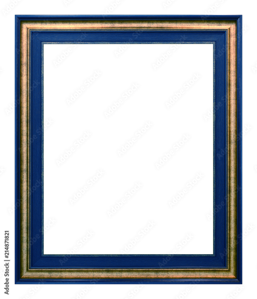 Antique gold and blue frame isolated on the white background Antique gold and blue frame isolated on the white background