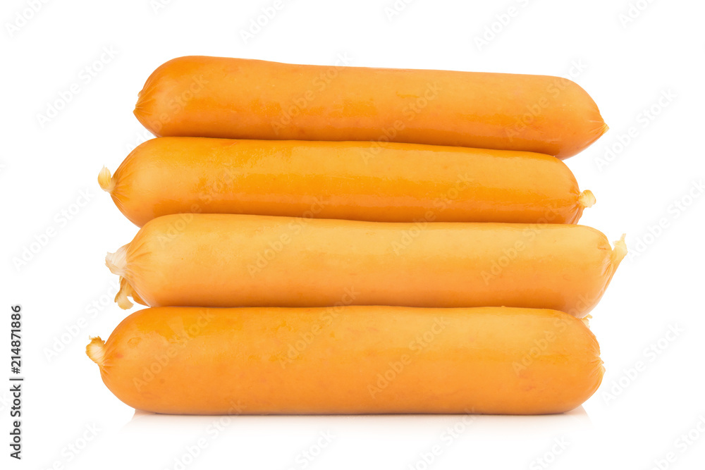 sausages group. pyramid. isolated on white background