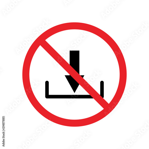 No Download sign icon. Colored icon isolated on white background. No Download sign Silhouette. Web site, page and mobile app design vector element.