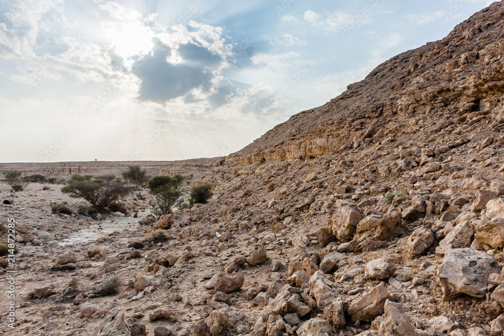 A wadi near Abu Jifan Fort, Riyadh Province, Saudi Arabia