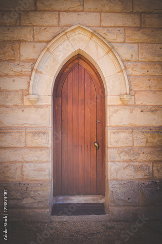 Close up image of an old dutch reformed church in a Small Karoo town in South Africa