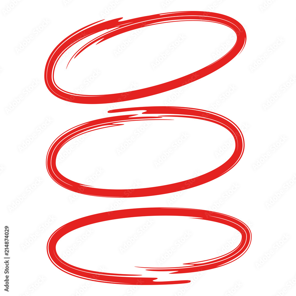 red oval marker, red circle marker Stock Vector | Adobe Stock