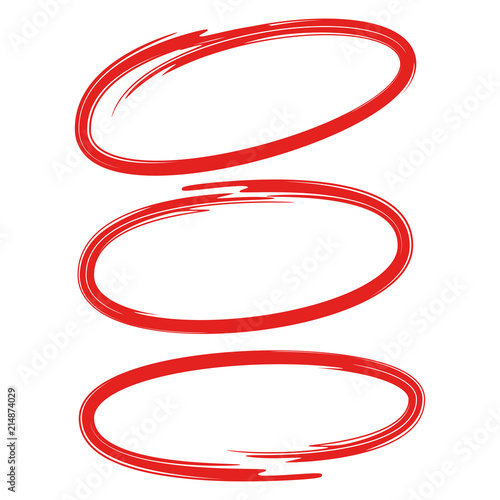 red oval marker, red circle marker