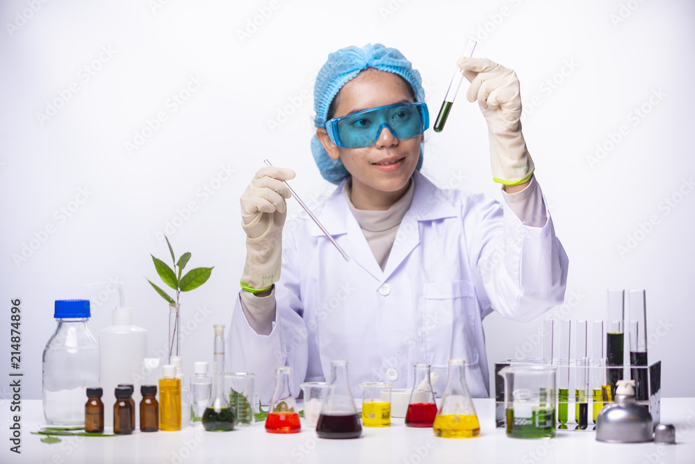 the scientist,dermatologist testing the organic natural cosmetic product in the laboratory. research and development beauty skincare concept the scientist,dermatologist testing the organic natural cosmetic product in the laboratory. research and development beauty skincare concept