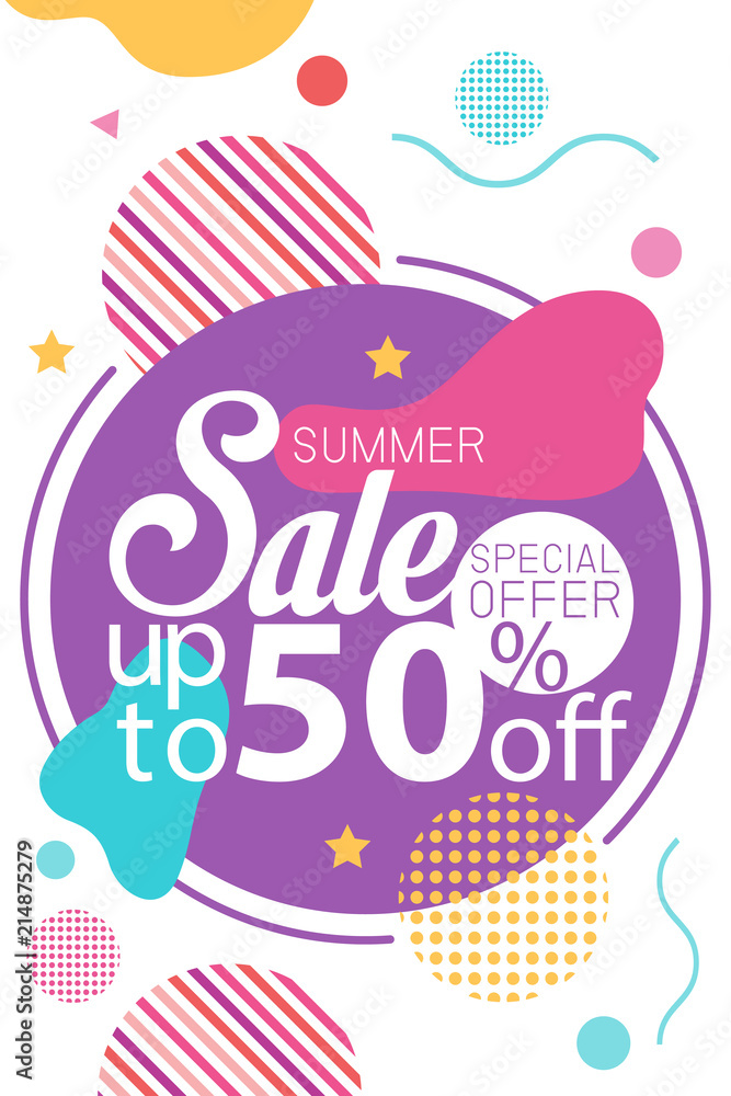 Summer sale banner holographic gradient color Banner Template Background. Vector Illustration Summer sale banner holographic gradient color Banner Template Background. Vector Illustration