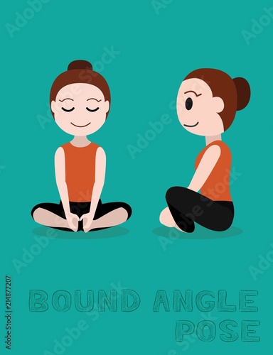 Yoga Bound Angle Pose Cartoon Vector Illustration