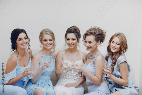 bride with bridesmaids photo