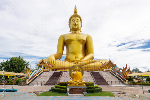 Big Golden Buddha statue at Wat Muang Temple  angthong province © sirastock
