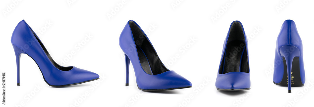 woman stiletto heel shoes set blue woman stiletto heel shoes set blue
