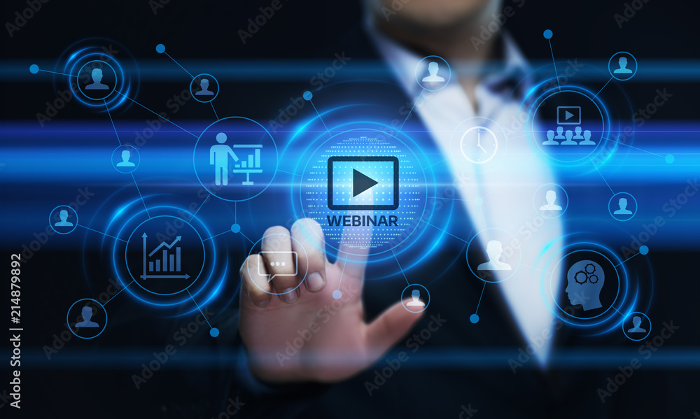 Fototapeta premium Webinar E-learning Training Business Internet Technology Concept