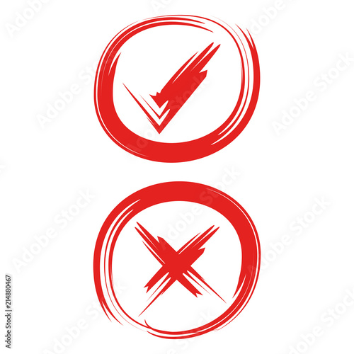 red check mark, wrong mark
