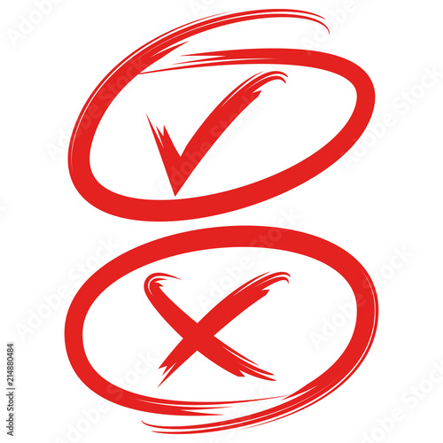 red grunge brush check mark symbol