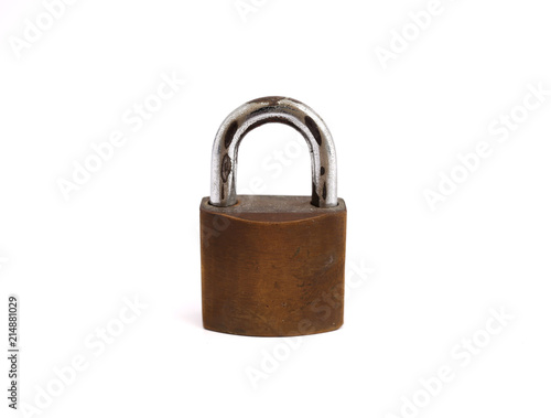 Lock with white backdrop.