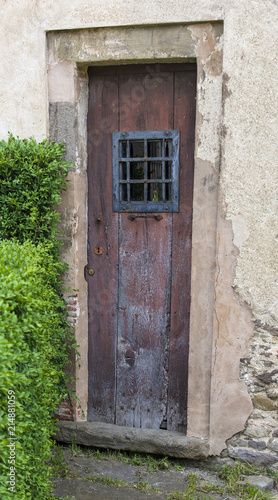 The ancient wooden door in Spain..