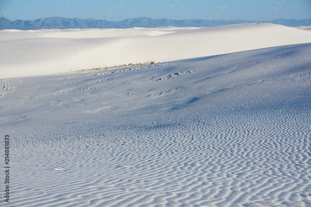 White Sande National Monument Gypsum Dunes Glow Blue White Sande National Monument Gypsum Dunes Glow Blue