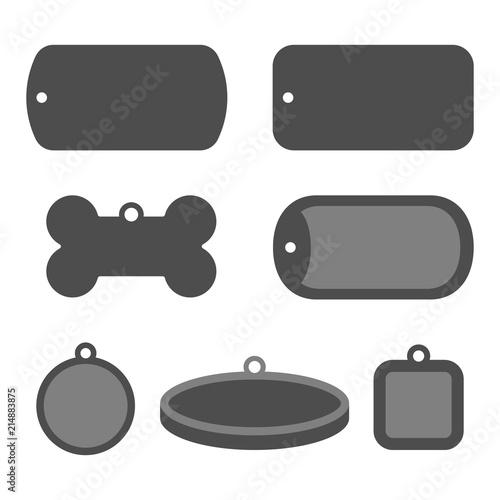 Set of dog tag id badges. Identification labels