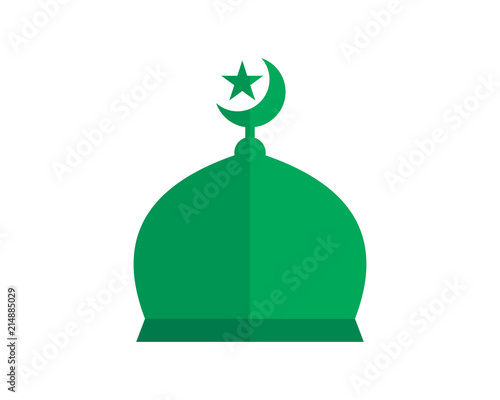 green mosque islam muslim religion spirituality religious image vector icon
