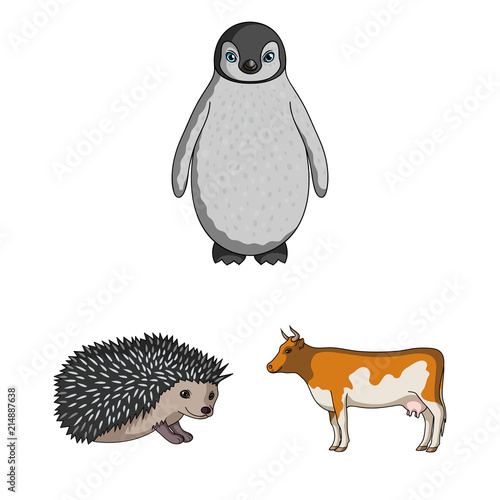 Realistic animals cartoon icons in set collection for design. Wild and domestic animals vector symbol stock web illustration.