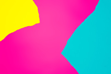 Creative layout with colorful vivid papers. Abstract colors art background. Minimal concept. Flat lay.