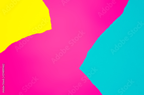 Creative layout with colorful vivid papers. Abstract colors art background. Minimal concept. Flat lay.