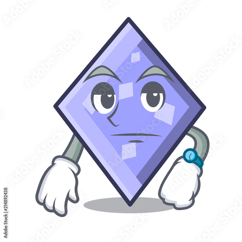 Waiting rhombus mascot cartoon style photo