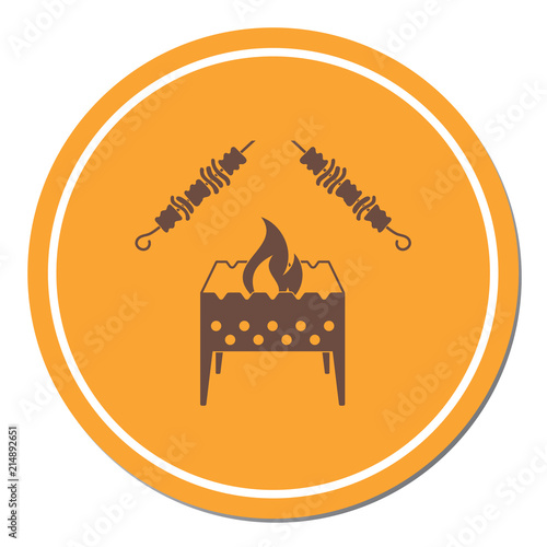 Brazier grill with kebab icon