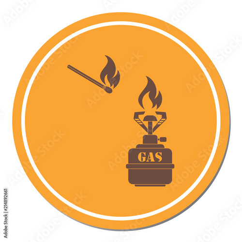 Camping stove icon vector