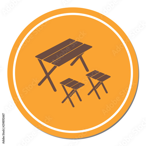 Camping table and stool icon