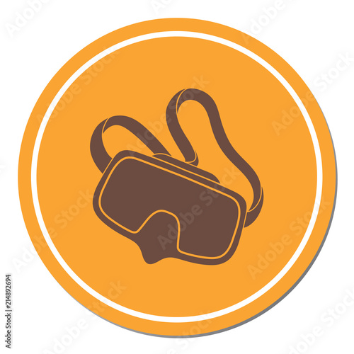 Diving mask icon isolated
