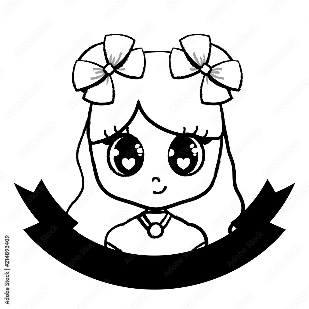 Fototapeta premium Anime girl icon